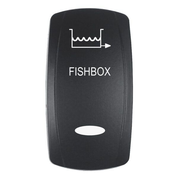 Pacer Actuator - 'FISHBOX' f-V Series Contura Switches - Black - Laser Etched (Top-Bottom Light)