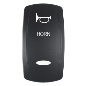 Pacer Actuator - 'HORN' f-V Series Contura Switches - Black - Laser Etched (Top-Bottom Light)