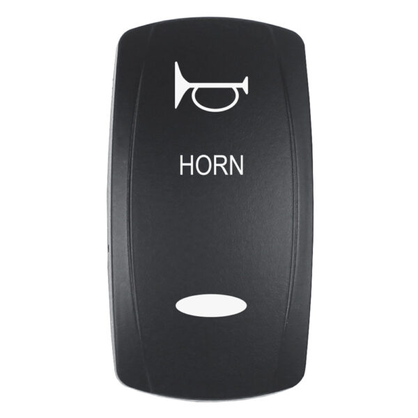 Pacer Actuator - 'HORN' f-V Series Contura Switches - Black - Laser Etched (Top-Bottom Light)