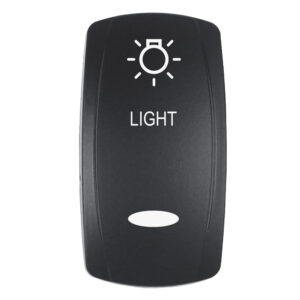 Pacer Actuator - 'LIGHT' f-V Series Contura Switches - Black - Laser Etched (Top-Bottom Light)