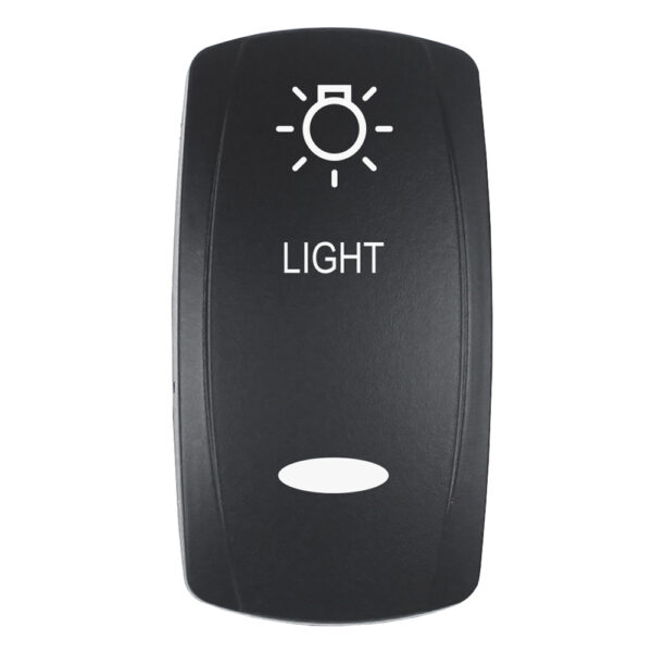 Pacer Actuator - 'LIGHT' f-V Series Contura Switches - Black - Laser Etched (Top-Bottom Light)