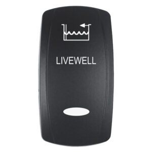 Pacer Actuator - 'LIVEWELL' f-V Series Contura Switches - Black - Laser Etched (Top-Bottom Light)