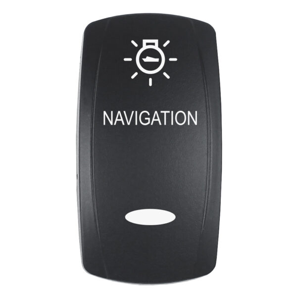 Pacer Actuator - 'NAVIGATION' f-V Series Contura Switches - Black - Laser Etched (Top-Bottom Light)