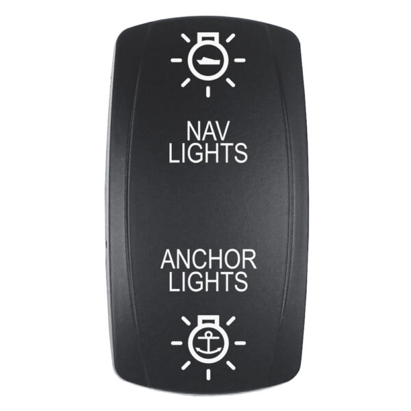 Pacer Actuator - 'NAV-ANC' f-V Series Contura Switches - Black - Laser Etched (Top-Bottom Light)