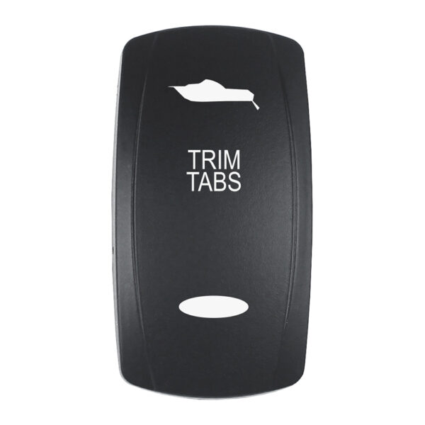 Pacer Actuator - 'TRIM TABS' f-V Series Contura Switches - Black - Laser Etched (Top-Bottom Light)