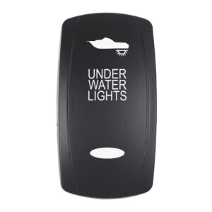Pacer Actuator - 'UNDER WATER LIGHTS' f-V Series Contura Switches - Black - Laser Etched (Top-Bottom Light)