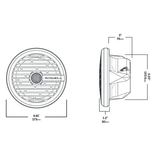 Roswell R1 6.5 Marine Speakers - White - 80W RMS & 160W Peak Power - Image 2