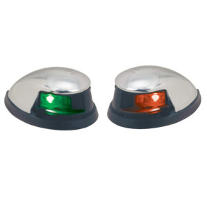 Perko Red-Green Horizontal Mount Side Lights - Pair - Chrome Plated Zinc