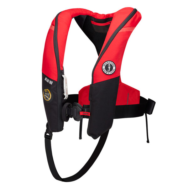 Mustang Atlas 190 DLX Open Ocean Inflatable PFD - Red-Black