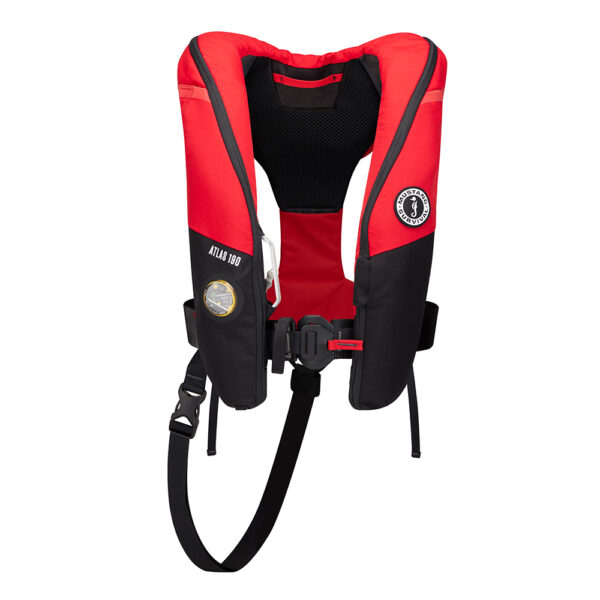 Mustang Atlas 190 DLX Open Ocean Inflatable PFD - Red-Black - Image 4