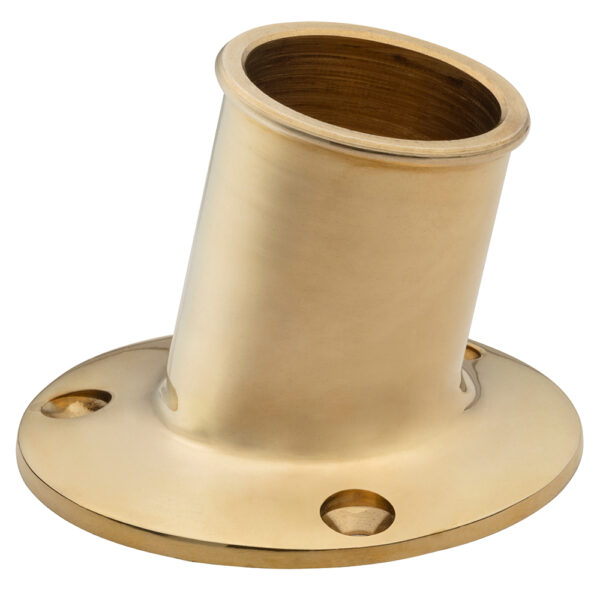 Whitecap Top Mount Flag Pole Socket 1-1-4" ID - Polished Brass