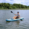 Soltice Watersports 10'6" Rambler Inflatable Stand-Up Paddleboard-Kayak 2-In-1 Kit w-Seat & Convertible Paddle - Blue - Image 4