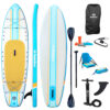 Solstice Watersports 10'6" Rambler Inflatable Stand-Up Paddleboard-Kayak 2-In-1 Kit w-Seat & Convertible Paddle - Orange