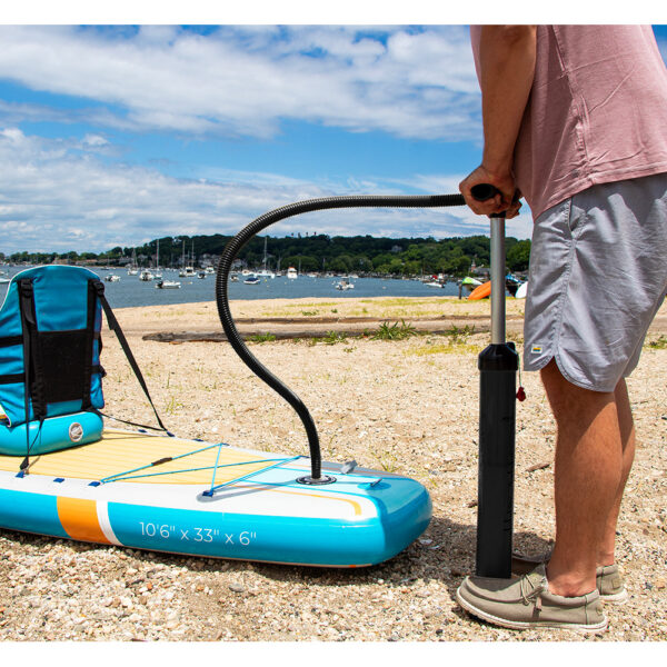 Solstice Watersports 10'6" Rambler Inflatable Stand-Up Paddleboard-Kayak 2-In-1 Kit w-Seat & Convertible Paddle - Orange - Image 3