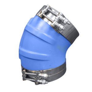 Trident Marine ID 45 Degree Blue Silicone Molded Wet Exhaust Elbow w-4 T-Bolt Clamps