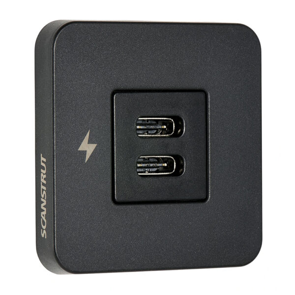 Scanstrut TILE USB-C Interior Charging Socket - 12-24V - Black Bezel