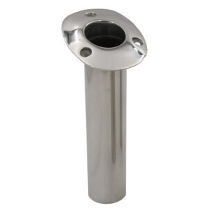 C.E. Smith Flush Mount Rod Holder - 15 Degree - Black Liner w-Drain - No Logo