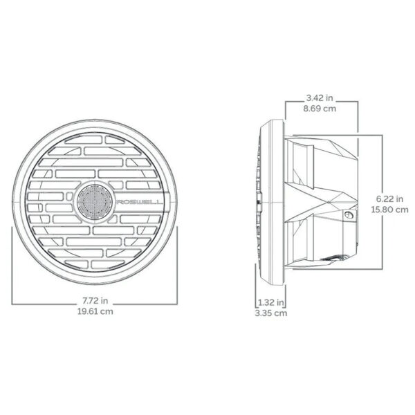 Roswell R1 7.7 Marine Speakers - White - 90W RMS & 180W Peak Power - Image 3