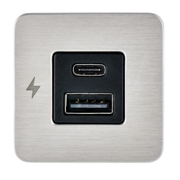 Scanstrut TILE USB-A-USB-C Interior Charging Socket - 12-24V - Stainless Steel Bezel - Image 2