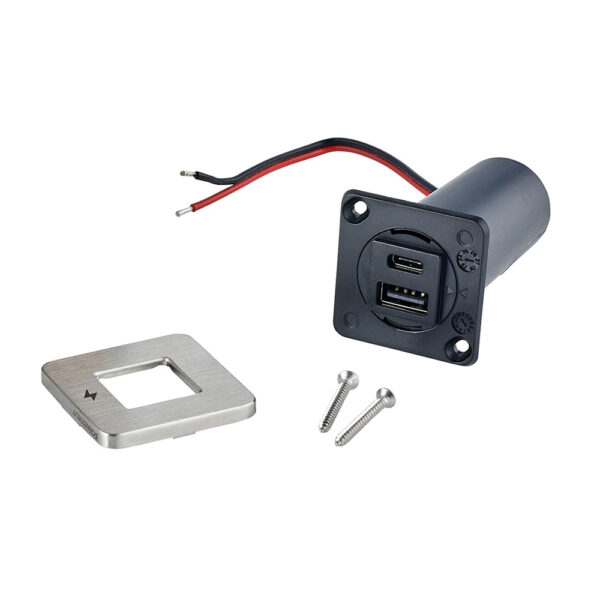 Scanstrut TILE USB-A-USB-C Interior Charging Socket - 12-24V - Stainless Steel Bezel - Image 3