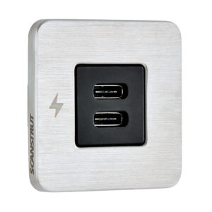 Scanstrut TILE USB-C Interior Charging Socket - 12-24V - Stainless Steel Bezel