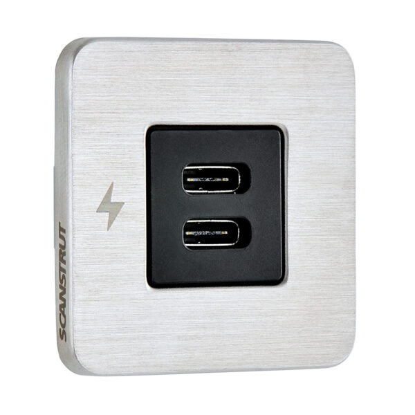Scanstrut TILE USB-C Interior Charging Socket - 12-24V - Stainless Steel Bezel