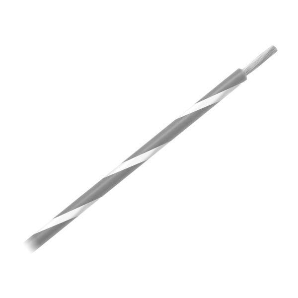 Pacer 14 AWG Gauge Striped Marine Wire 500' Spool - Grey w-White Stripe