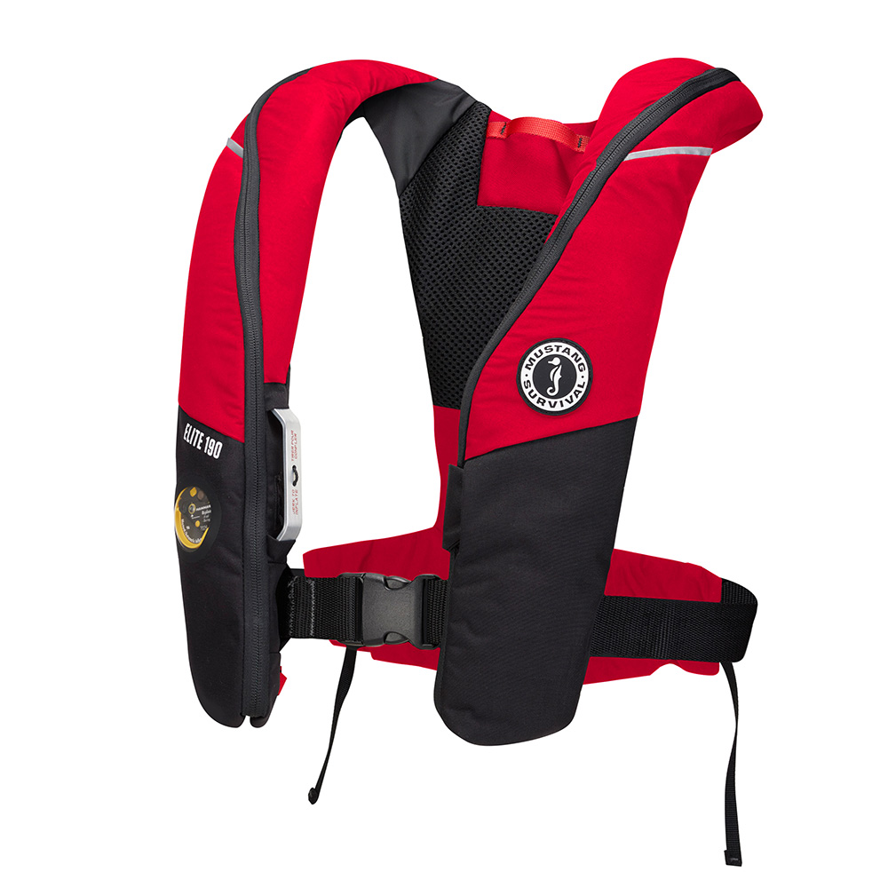 Mustang Elite 190 Offshore Inflatable PFD - Red-Black